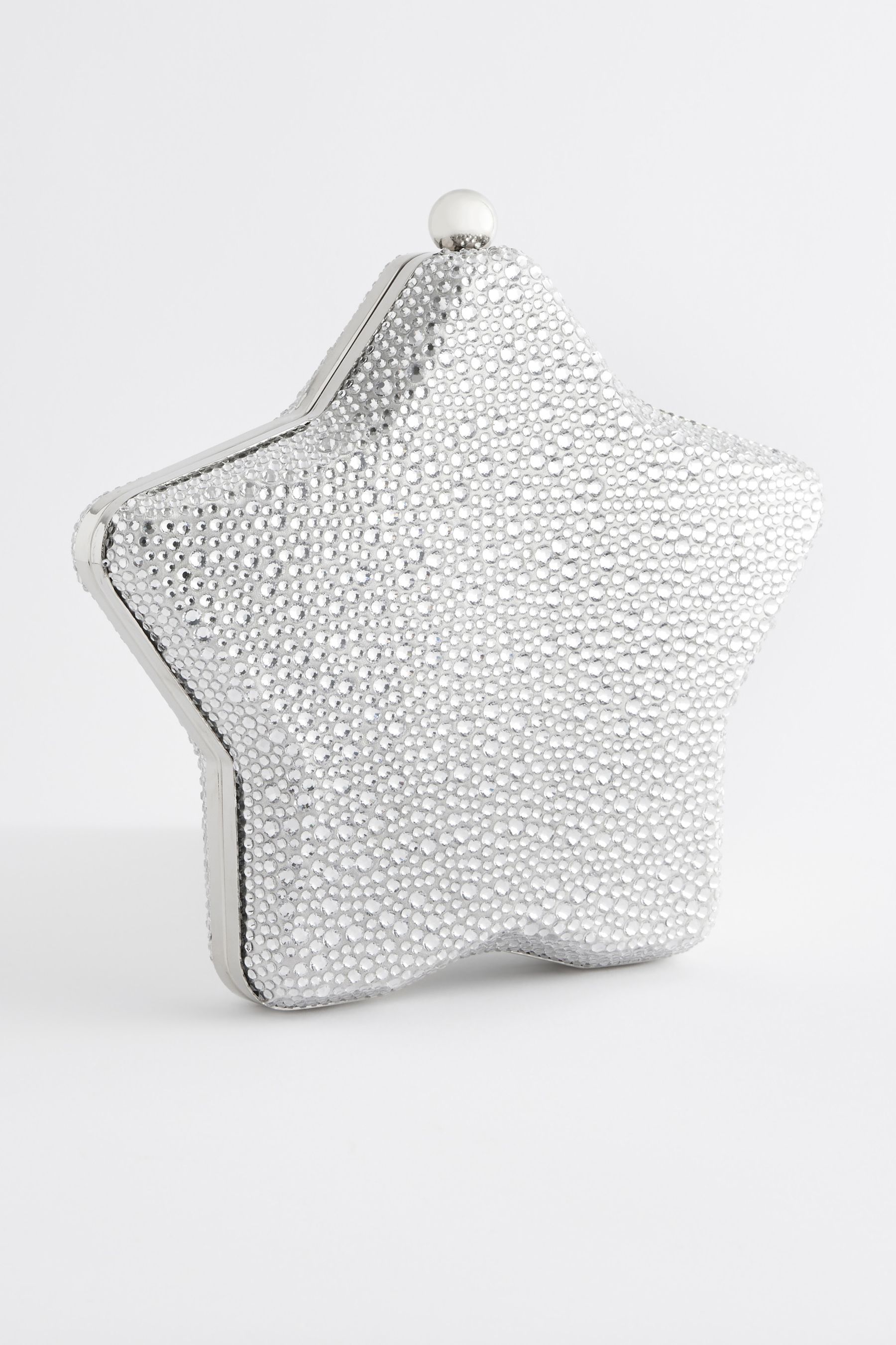 Silver clutch bag next outlet