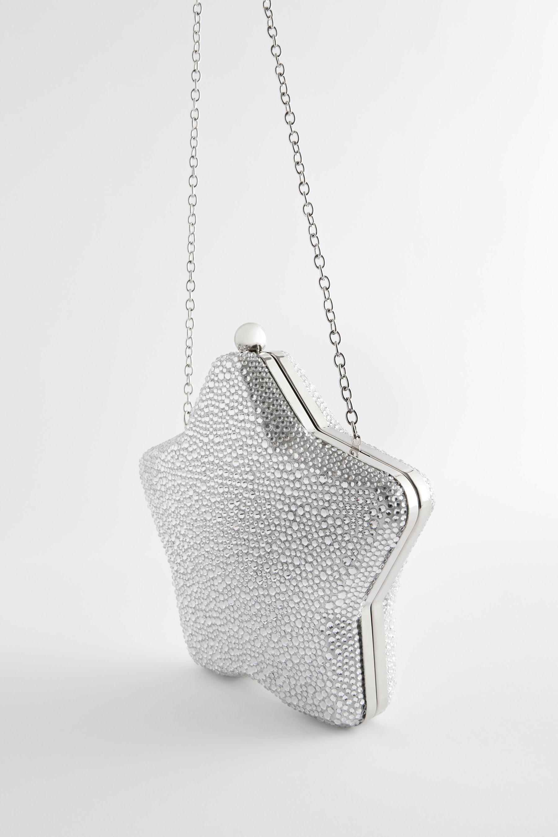 Silver Star Box Clutch Bag