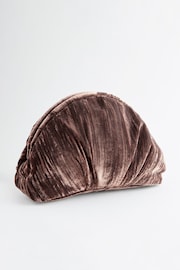 Mink Brown Velvet Clutch Bag - Image 9 of 10