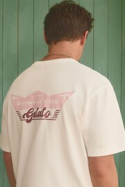 Reiss White/Pink Sicily Reiss | Ché Oversized Cotton Gelato Print T-Shirt - Image 3 of 6