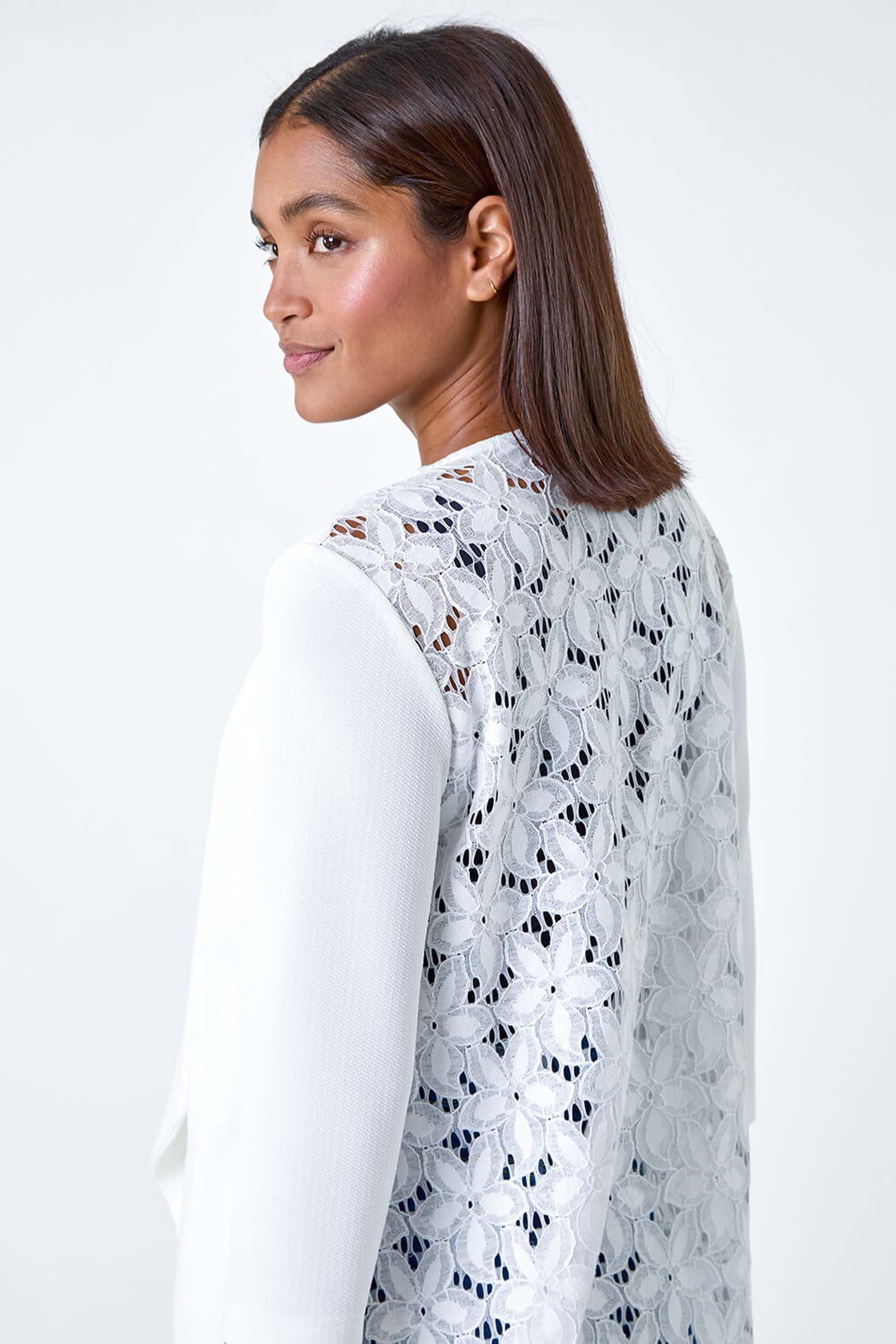 Buy Roman White Lace Back Waterfall Jacket from Next Ireland