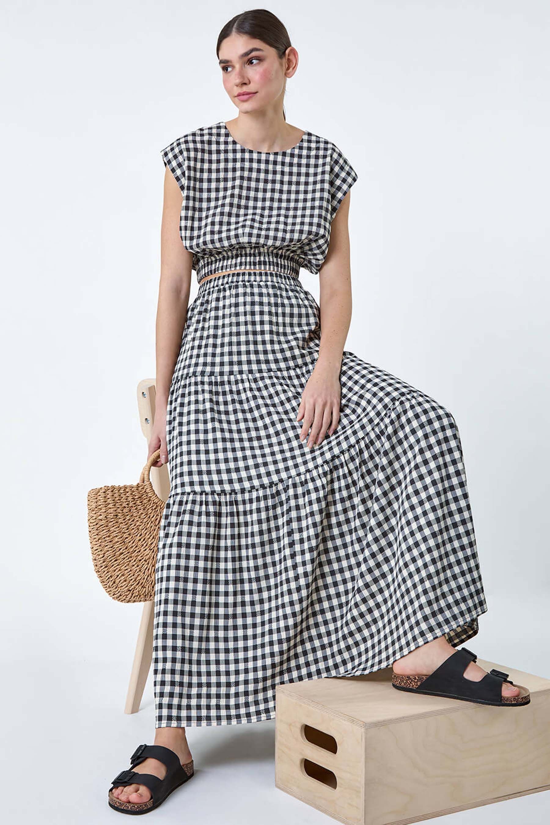 Next gingham skirt top