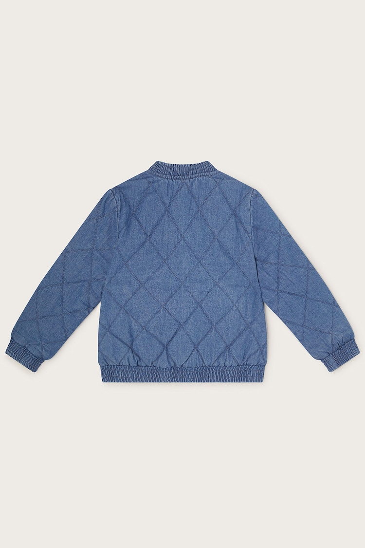 Monsoon Blue Denim Quilted Bomber Jacket - Image 2 of 3