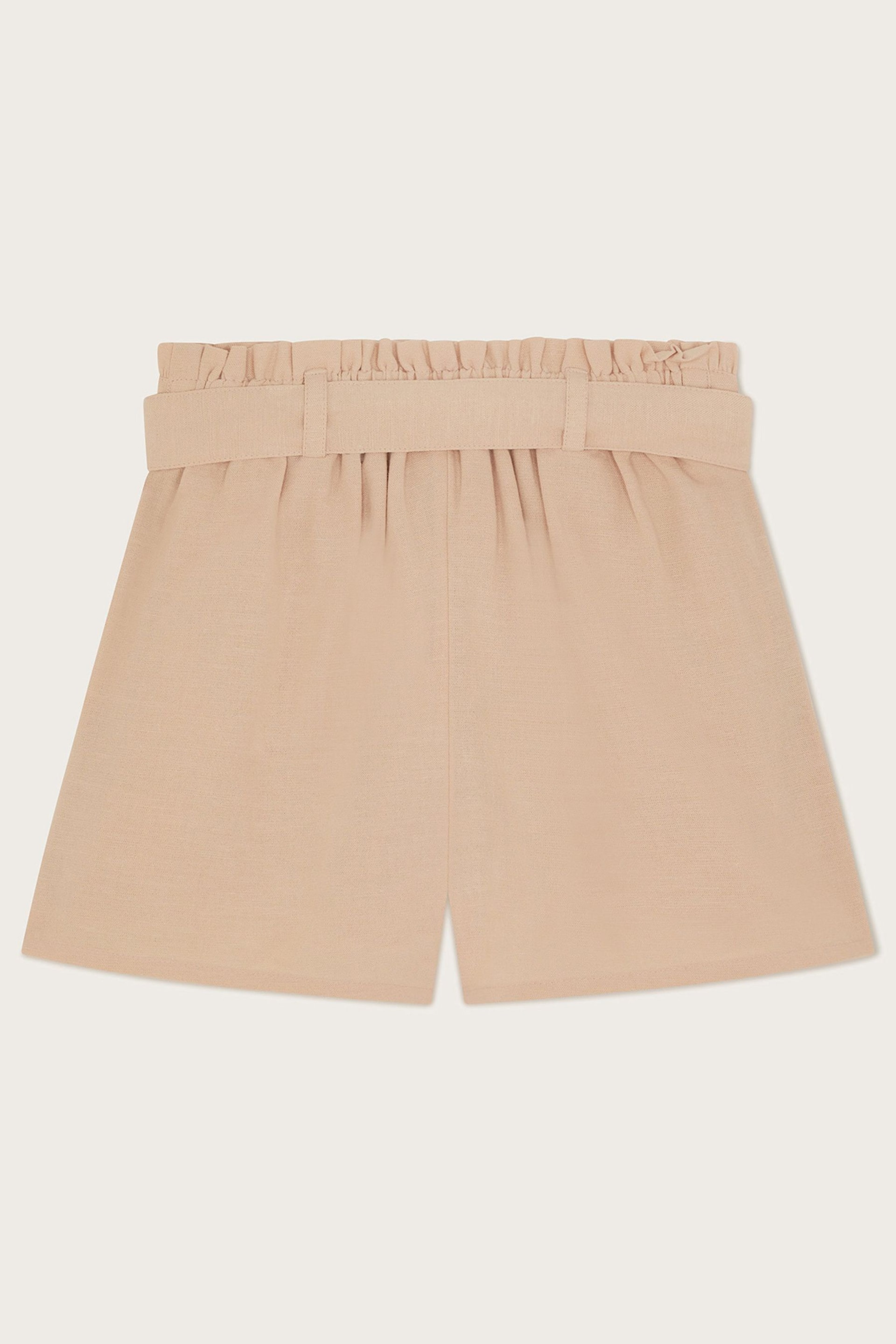 Monsoon Natural Embroidered Paperbag Shorts - Image 2 of 3