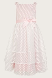 Monsoon Pink Audrey Organza Spot Dress - Image 2 of 4