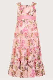 Monsoon Orange Nancy Floral Tiered Dress - Image 1 of 4