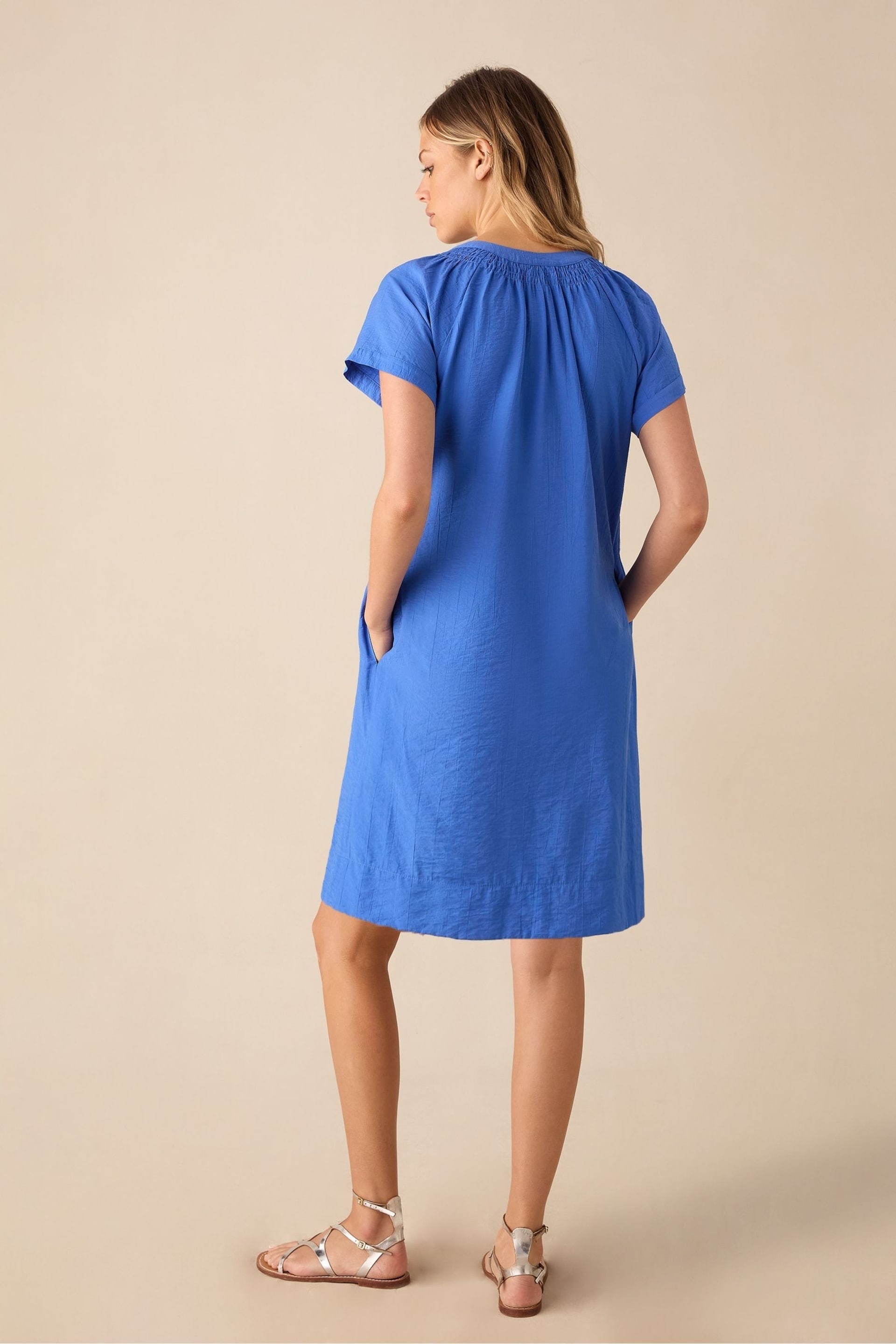 Ro&Zo Blue Gathered Neck Short Dress - Image 3 of 3