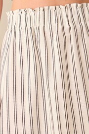 Ro&Zo Petite Stripe Linen Ivory White Skirt - Image 2 of 3