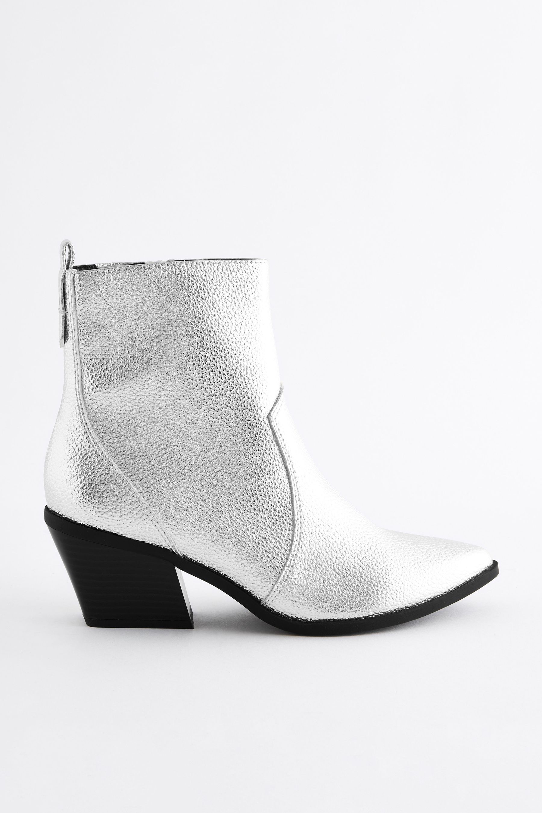 Buy Silver Standard Wide Fit Forever Comfort Cowboy Western Ankle Boots from the Next UK online shop