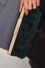 Green Velvet Weave Clutch Bag - Image 5 of 10