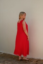 Live Unlimited Curve -Red Floral Print Sleeveless Maxi Dress - Image 4 of 5