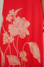 Live Unlimited Curve -Red Floral Print Sleeveless Maxi Dress - Image 5 of 5