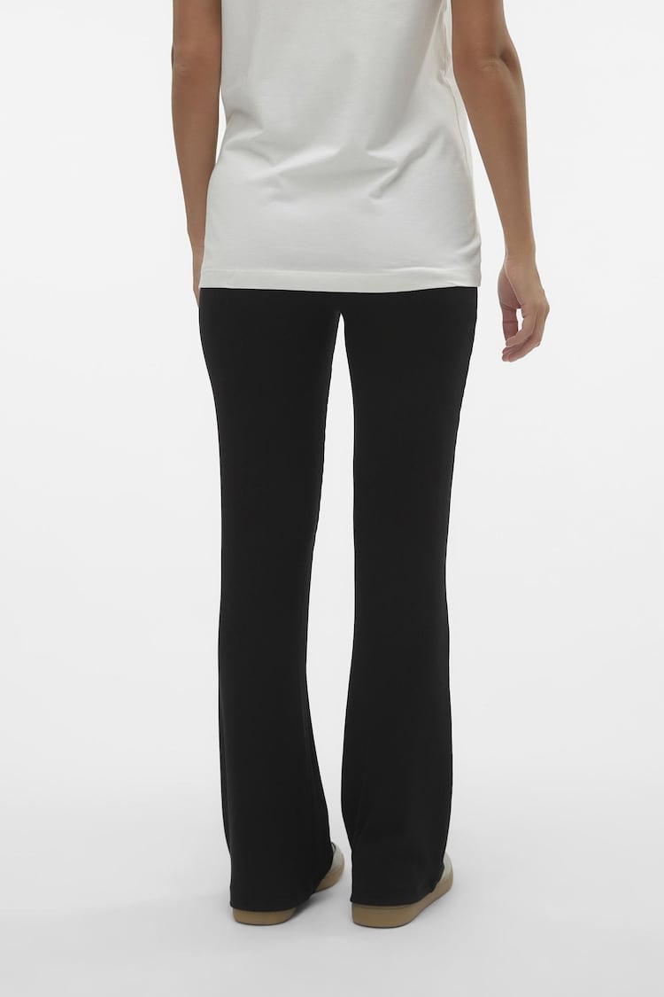 Mamalicious Black Maternity Jersey Flared Leggings - Image 2 of 4