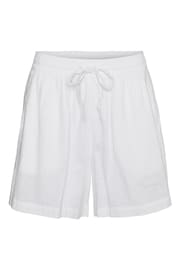 VERO MODA White Linen Blend Tie Waist Shorts - Image 6 of 6