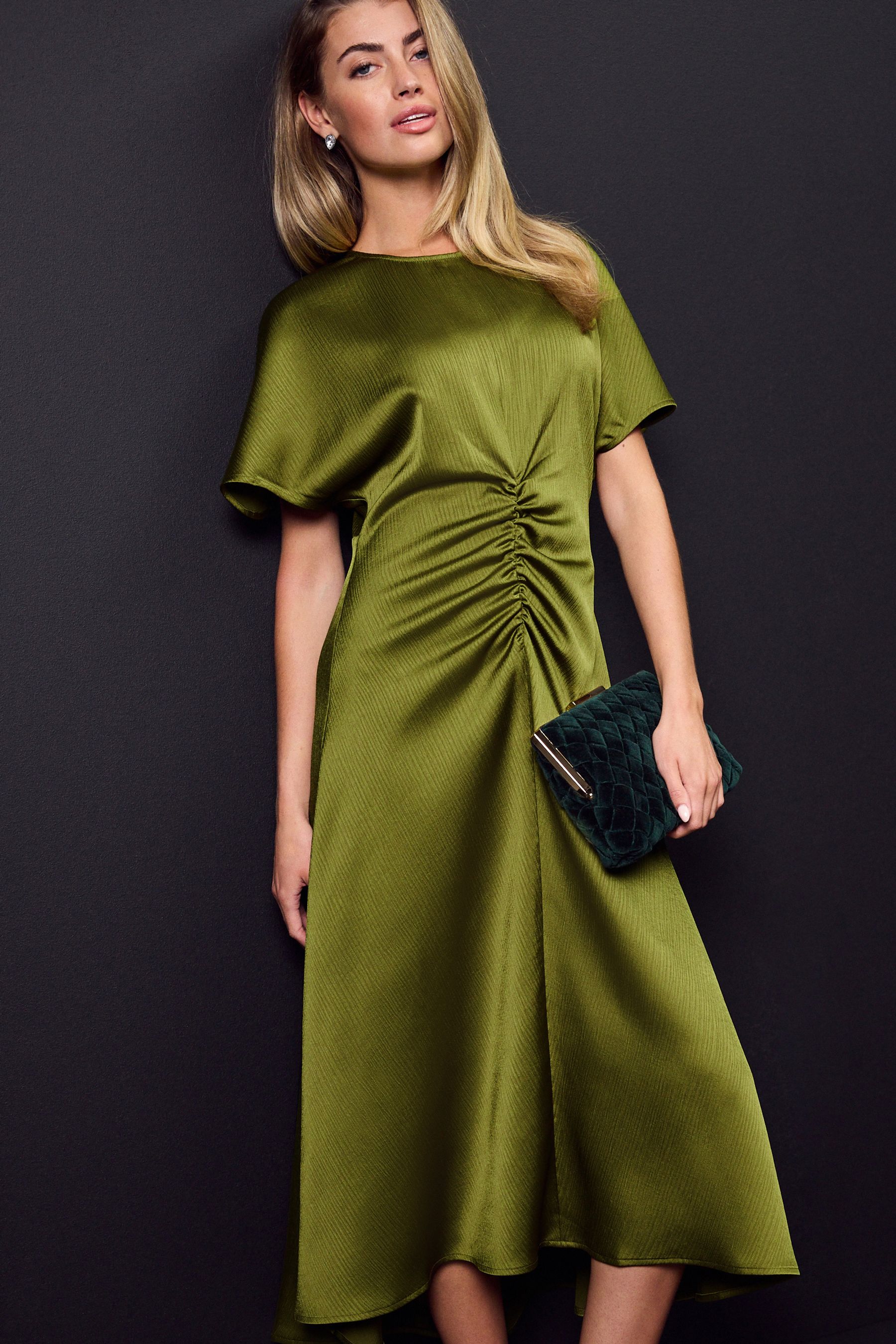 Next green midi dress deals