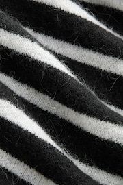 Black White Stripe Soft Touch Crew Neck Knitted Jumper with Alpaca - Image 8 of 8