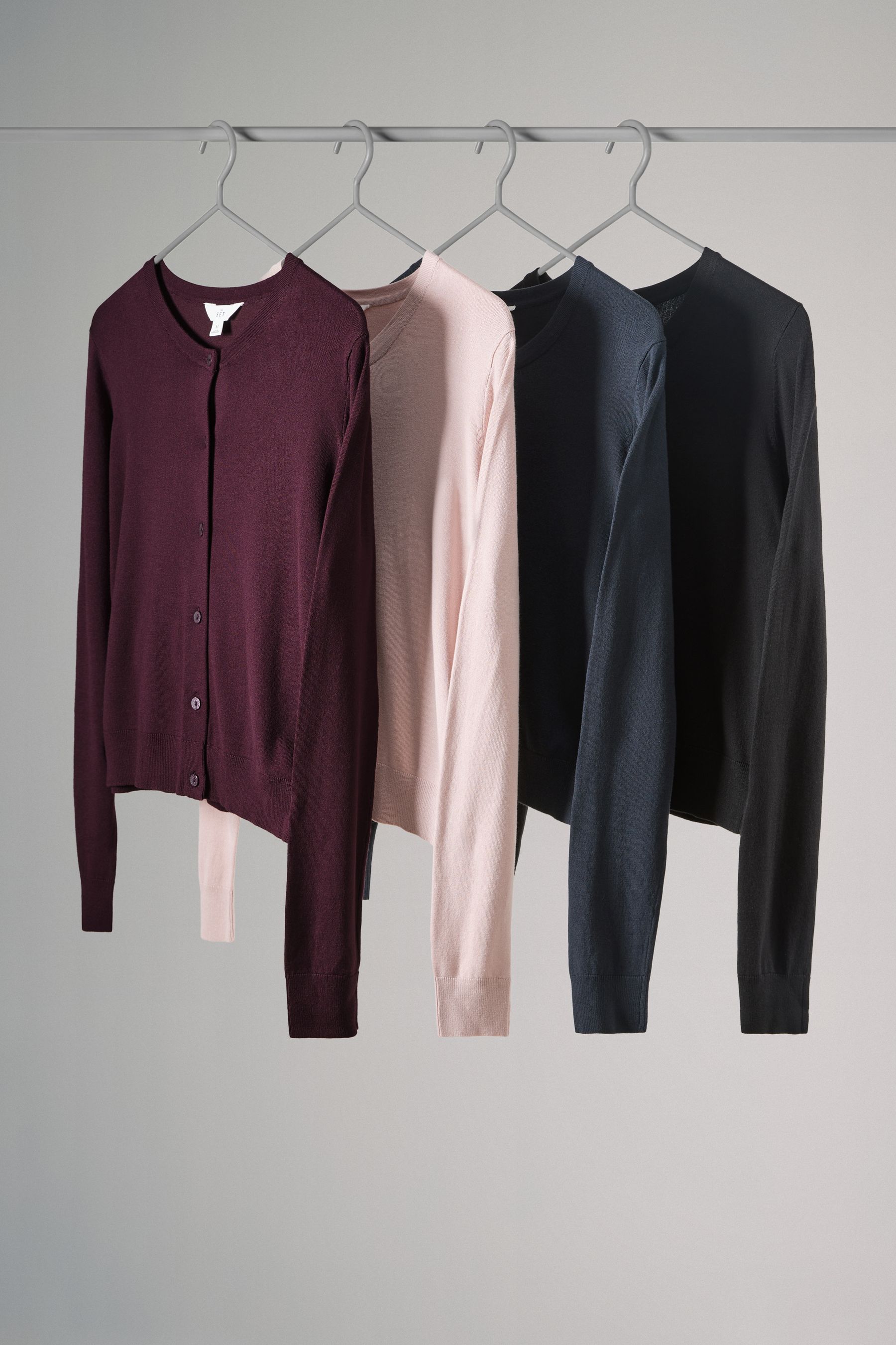 The Set Fine Knit Button Through Cardigans 4 Pack