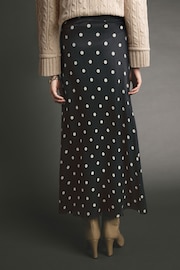 Polka Dot Printed Satin Midi Skirt - Image 3 of 5