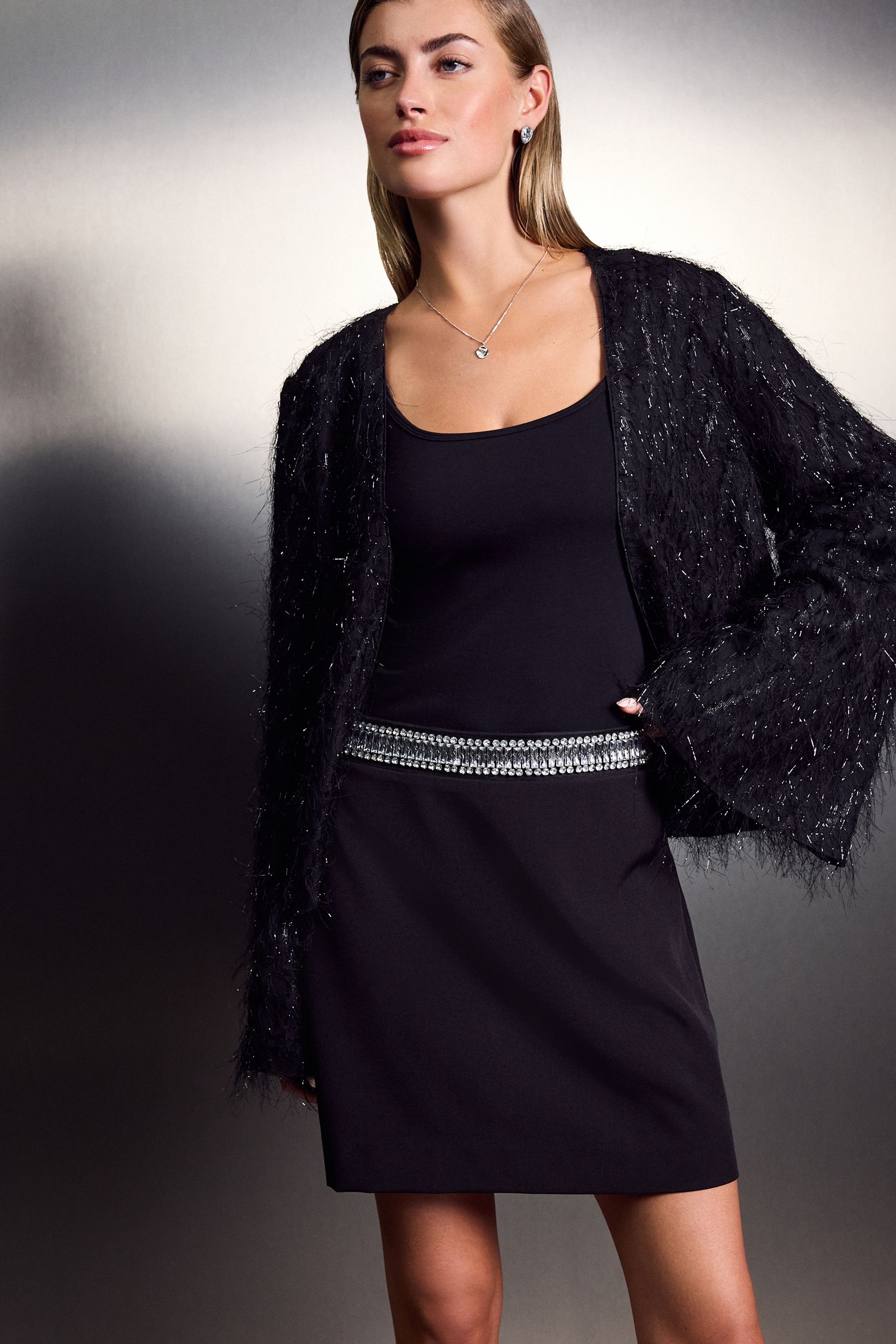 Buy Black Sparkle Rhinestone Embellished Mini Skirt from the Next UK online shop