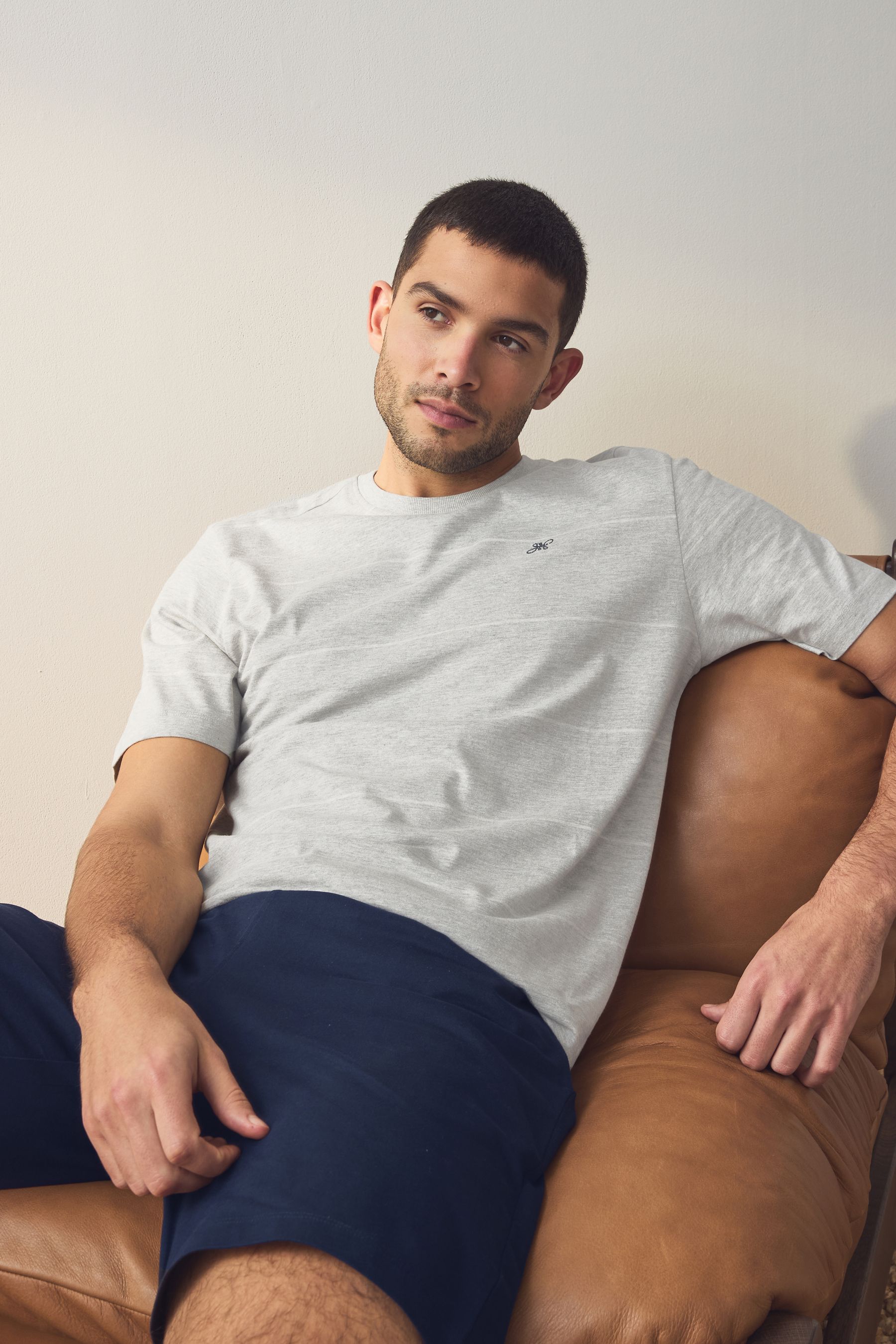 Buy Grey Stripe Jersey Pyjamas Shorts Set from Next Malta