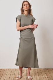 Mint Velvet Green Jersey Tie Midi Dress - Image 1 of 4