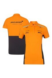 Fanatics Womens Orange F1 McLaren 2024 Team Polo Shirt - Image 1 of 3