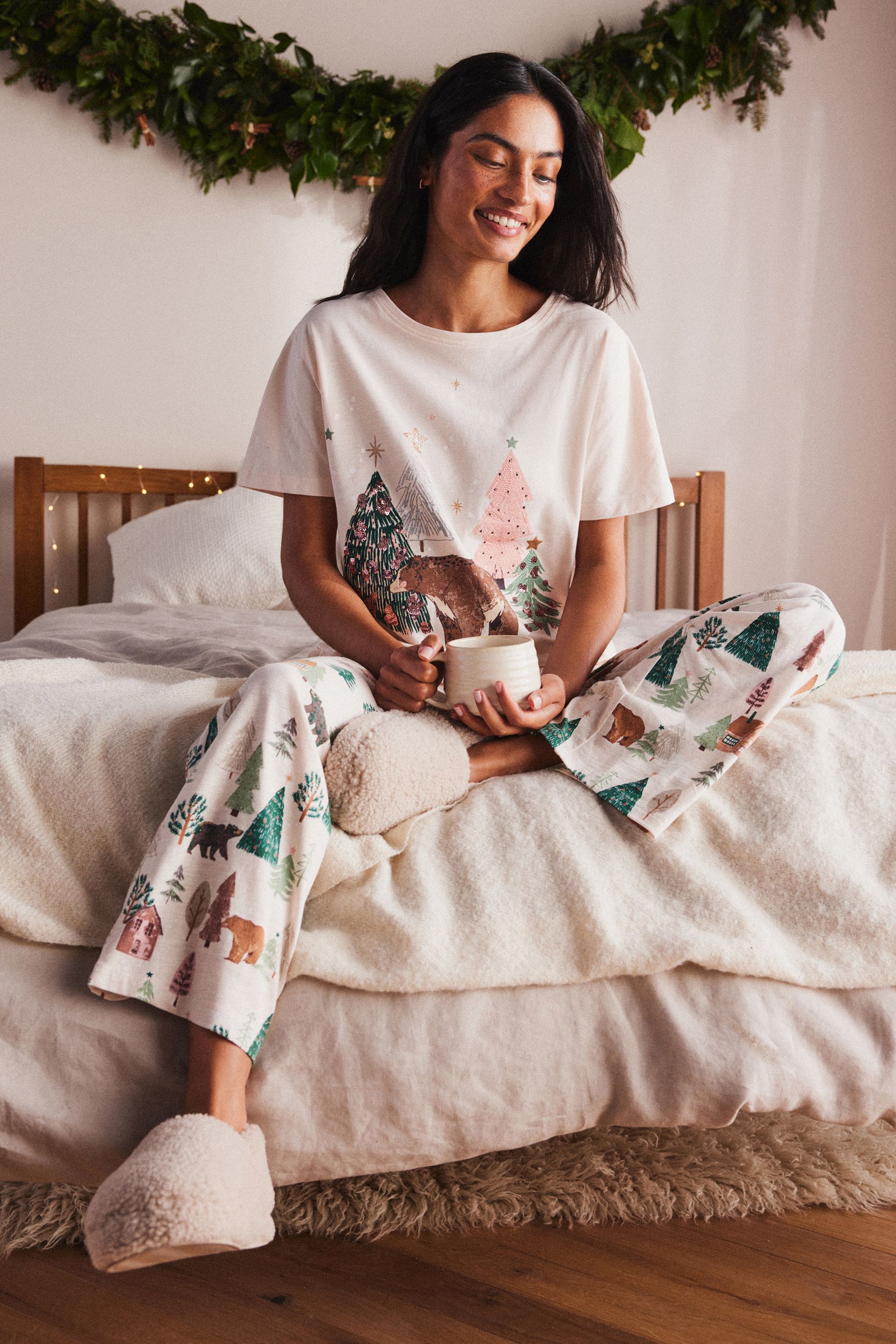 Buy Oatmeal Bear 100 Cotton Short Sleeve Pyjamas from the Next UK online shop