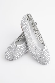 Silver Forever Comfort® Round Toe Mesh Jewel Ballerinas Shoes - Image 7 of 9