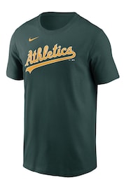 Fanatics Green 100% Cotton MLB Oakland Athletics Fuse Wordmark T-Shirt - Image 3 of 3