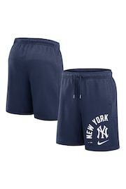 Fanatics Blue MLB New York Yankees Arched Kicker Fleece Shorts - Image 1 of 3