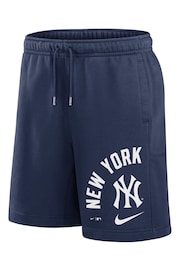 Fanatics Blue MLB New York Yankees Arched Kicker Fleece Shorts - Image 2 of 3