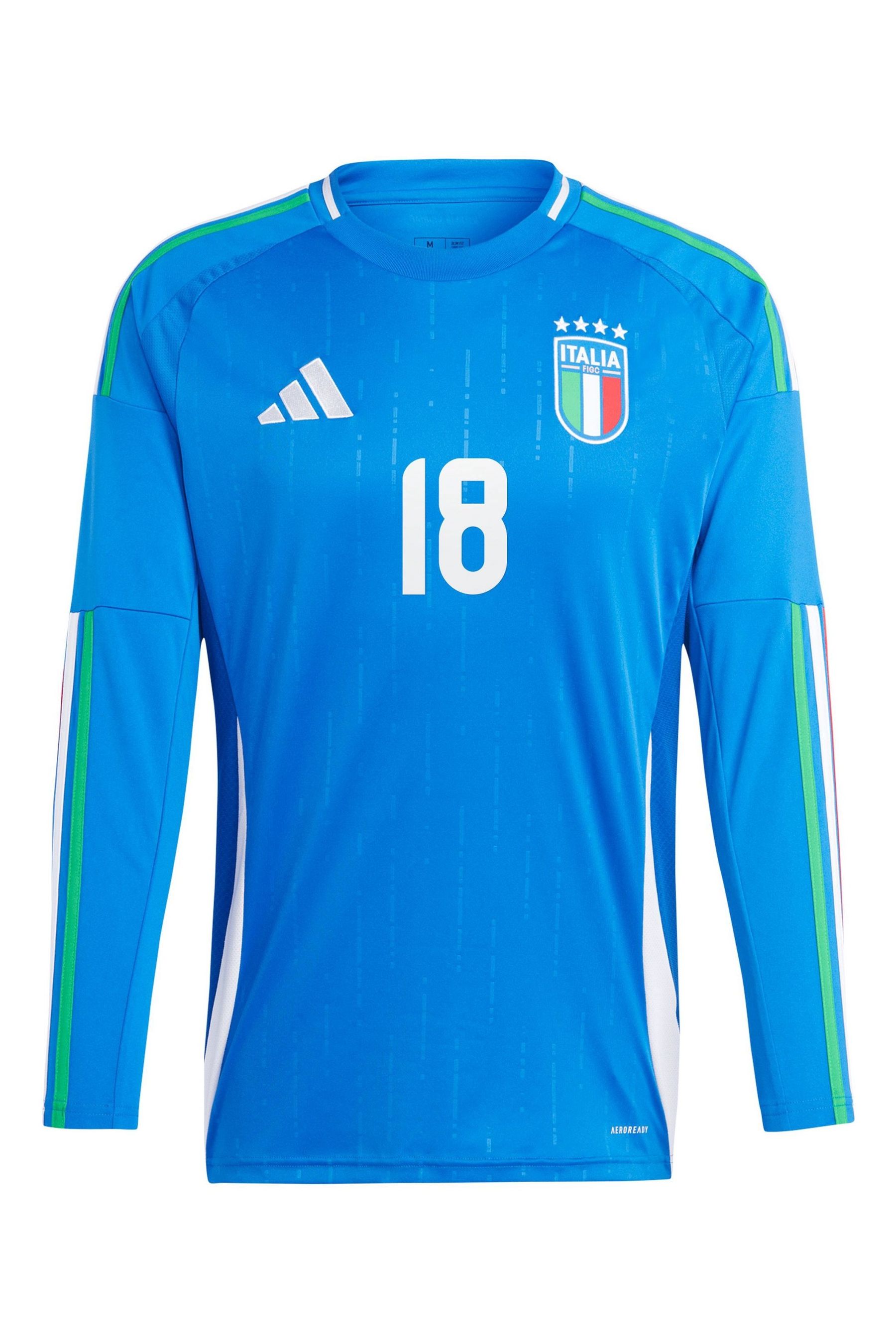 Buy adidas Blue Italy Home 2024 Long Sleeve T shirts from the Next UK online shop