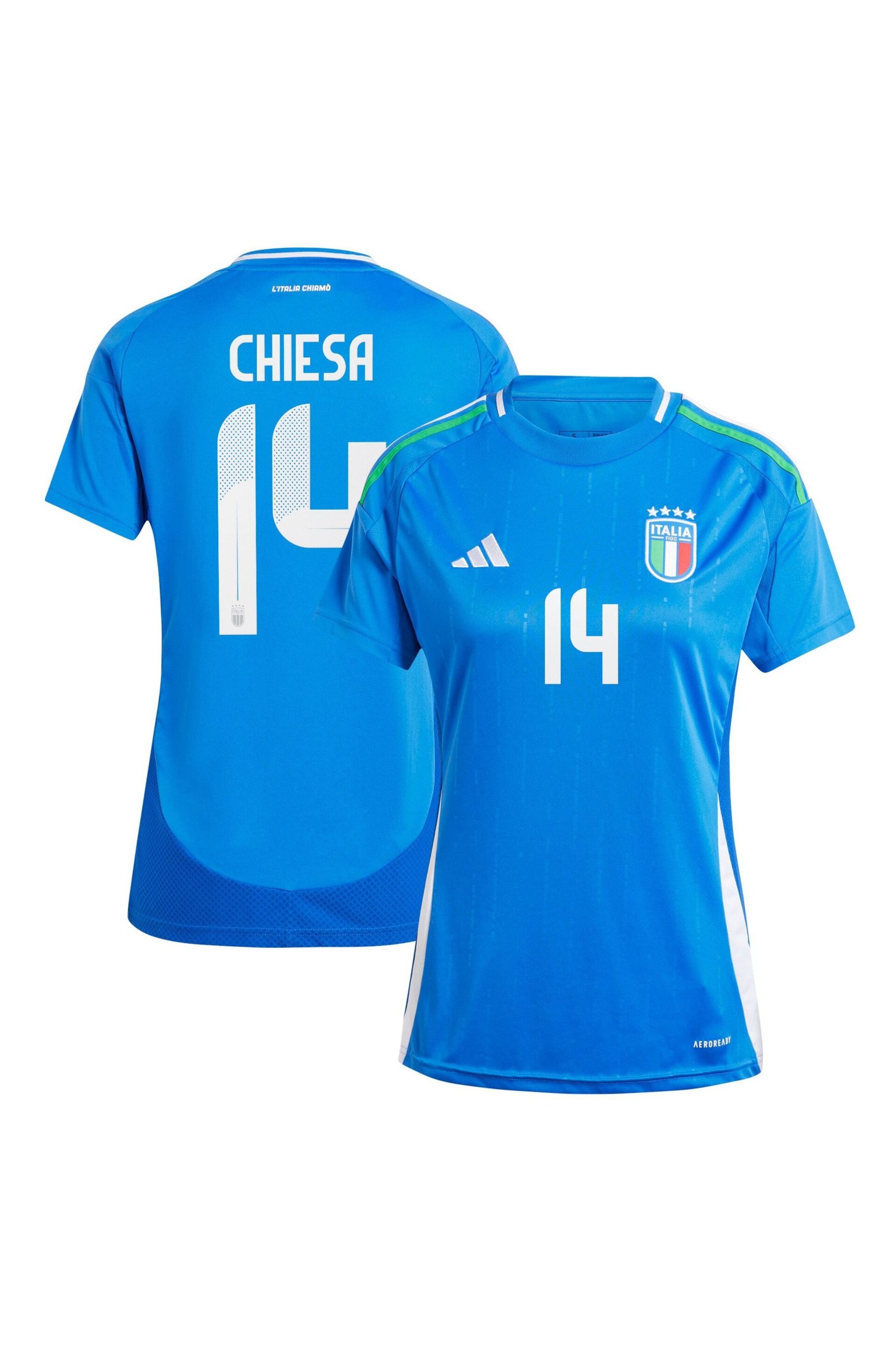 adidas Blue Womens Italy Home 2024 Shirt - Image 1 of 3