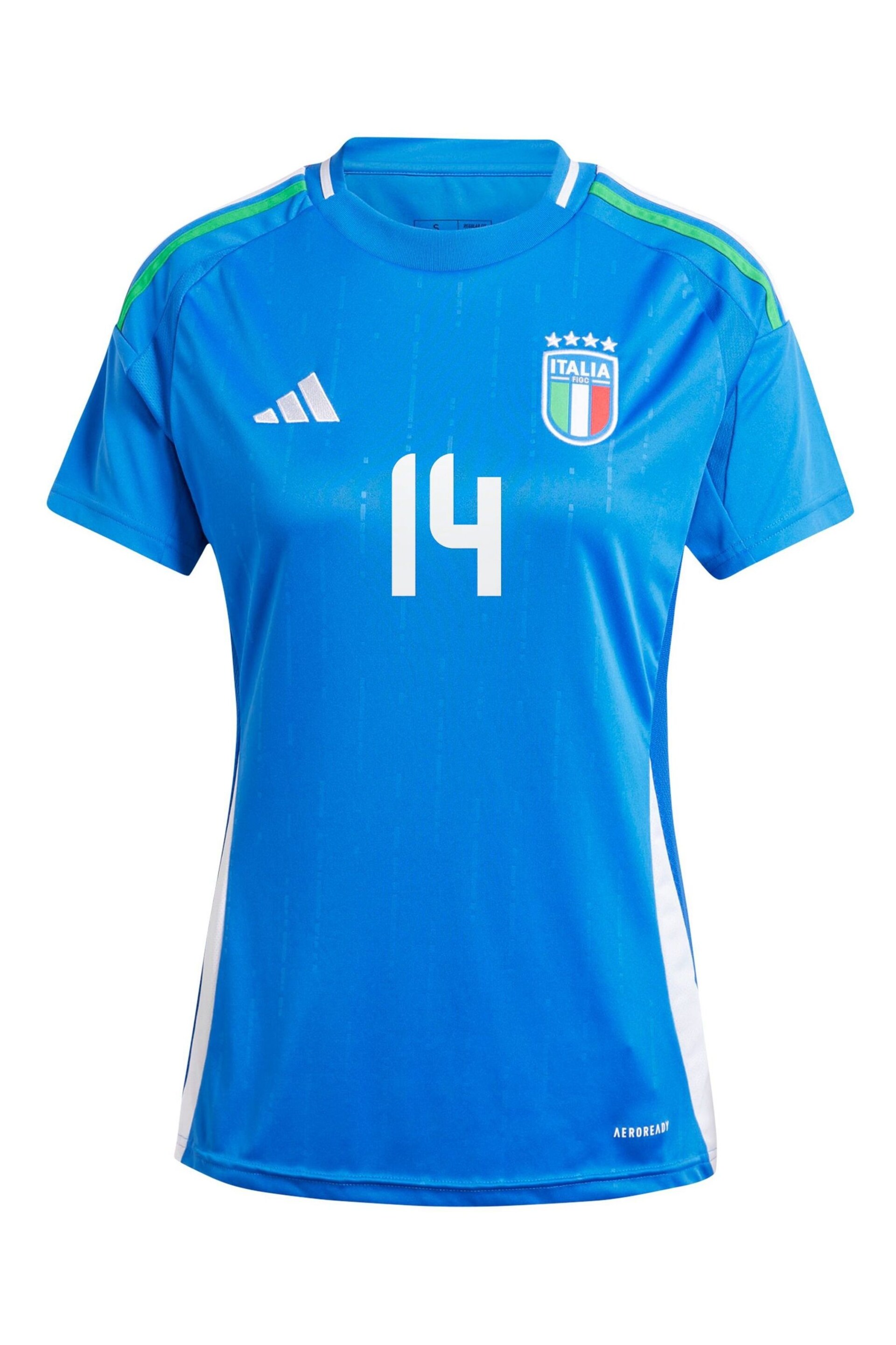 adidas Blue Womens Italy Home 2024 Shirt - Image 2 of 3