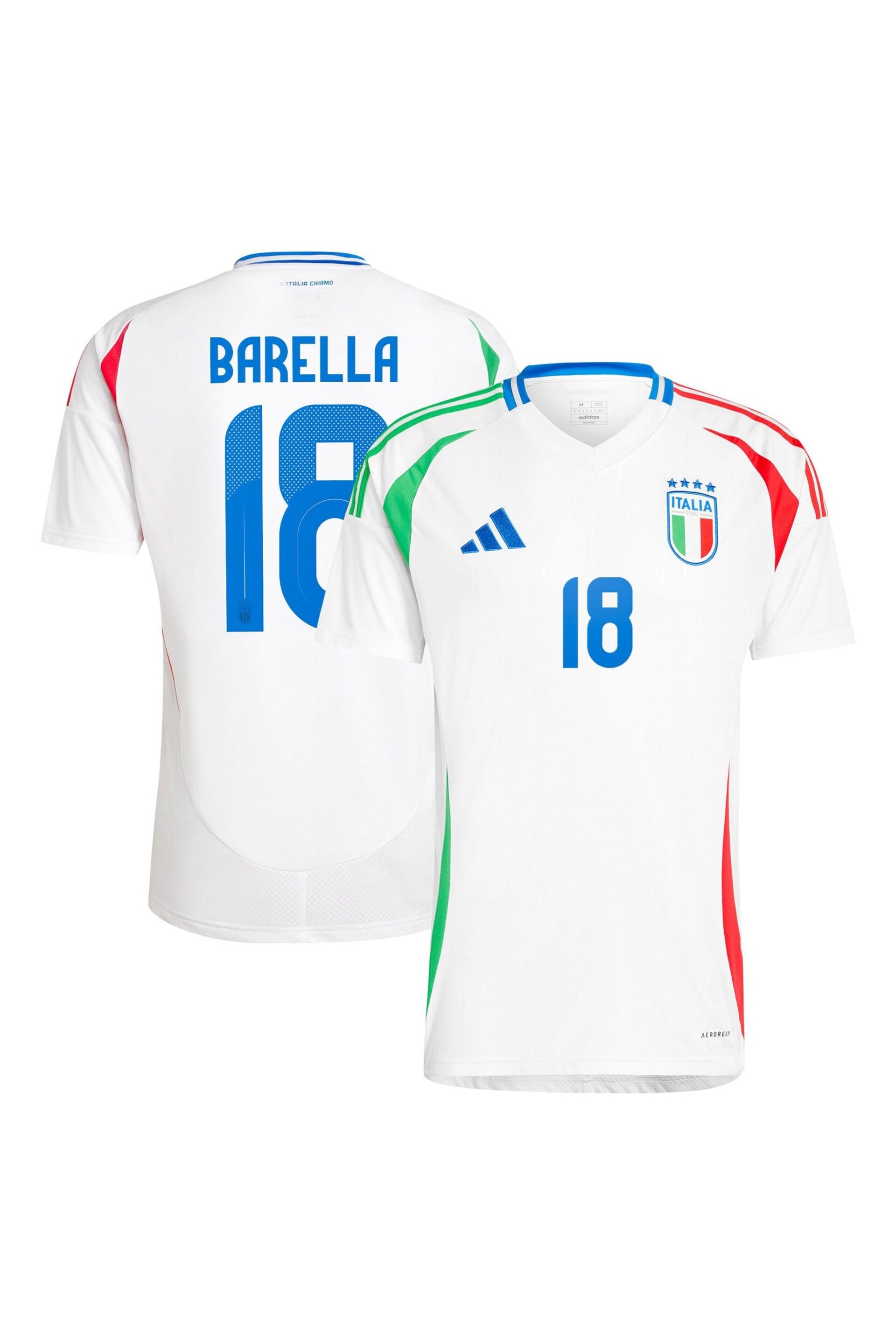 adidas White Italy Away 2024 Football Shirt - Image 1 of 3