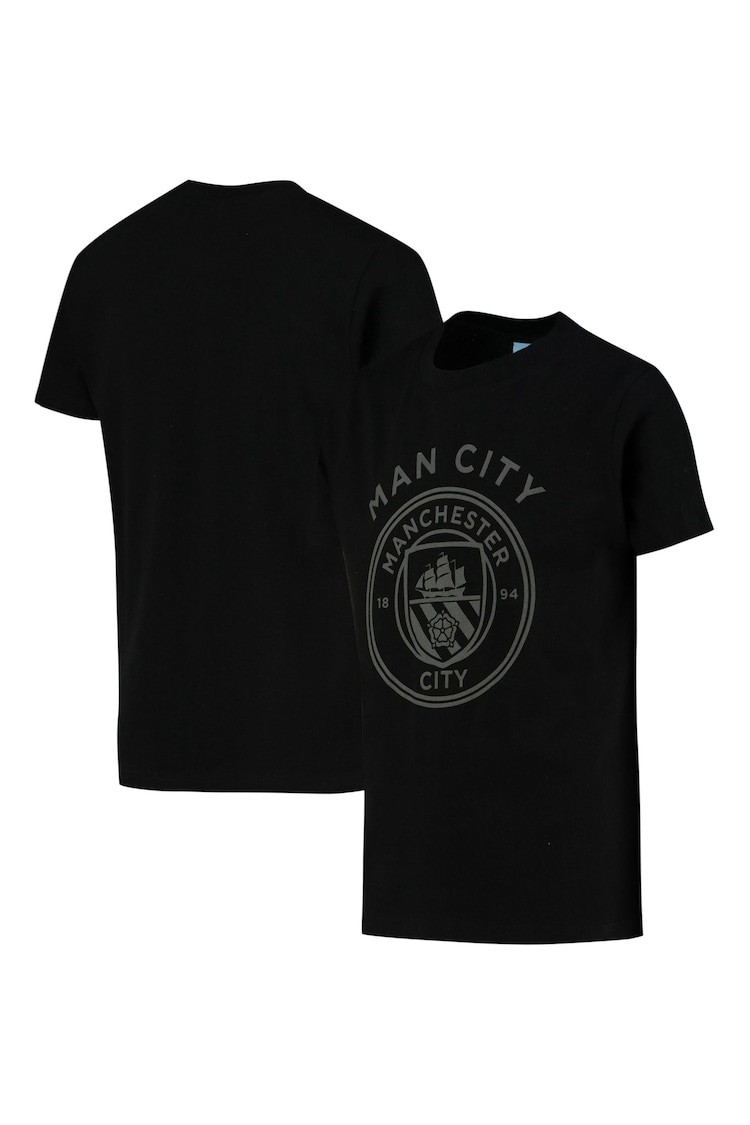 Fanatics Kids Manchester City Tonal Graphic 100% Cotton Black T-Shirt - Image 1 of 3