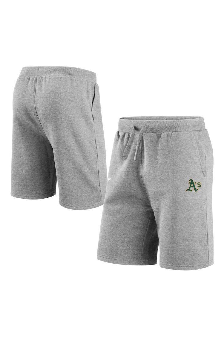 Fanatics Grey MLB Oakland Athletics Primary Logo Graphic Fleece Shorts - Image 1 of 3