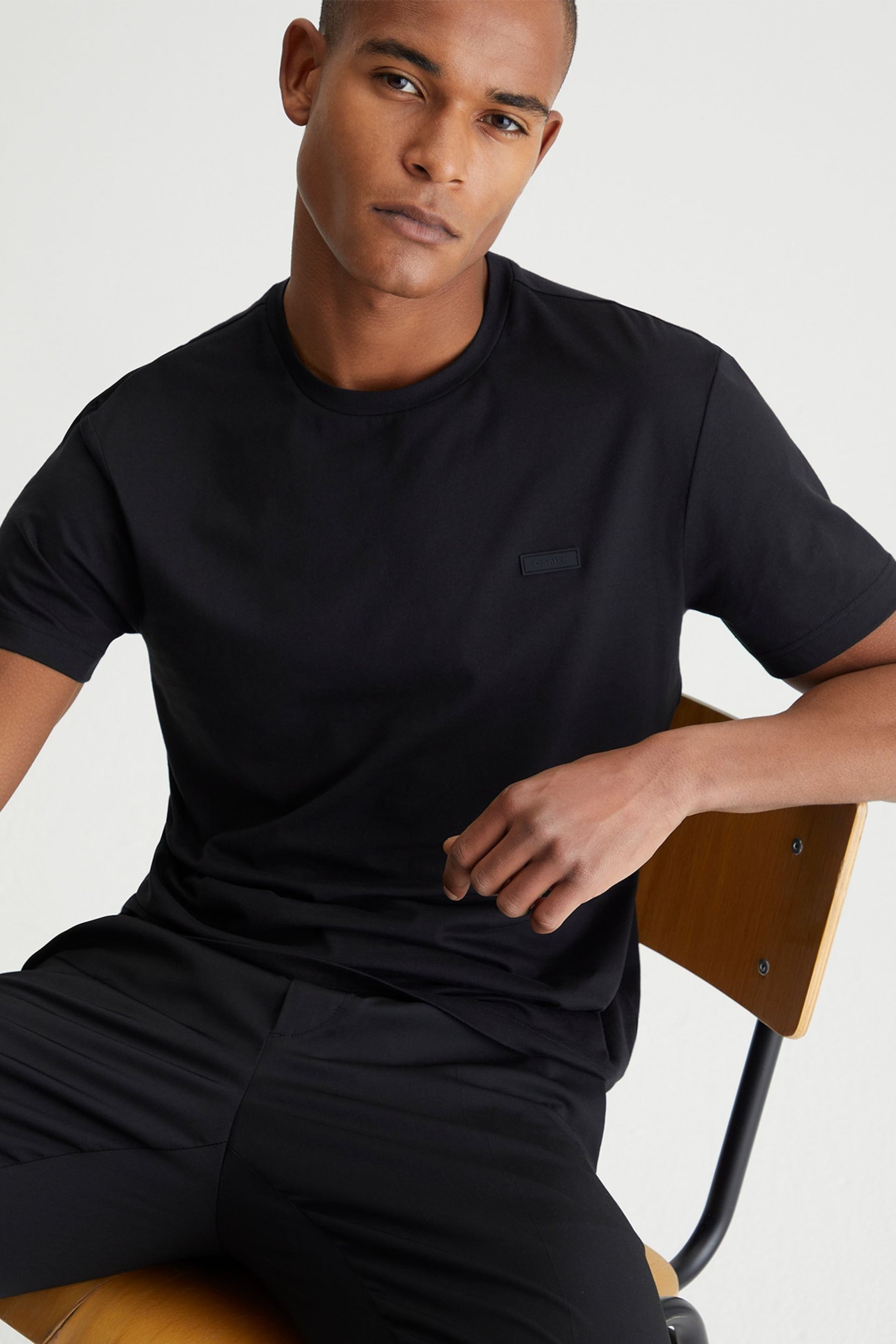 Calvin Klein Black Modern Essentials Cotton T-Shirt - Image 5 of 5
