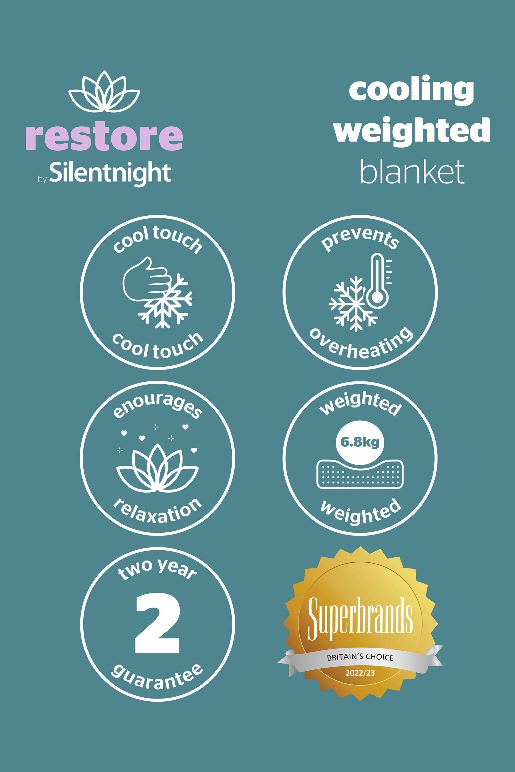 Buy Silentnight Grey Restore Cooling 6.8kg Weighted Blanket from the Next UK online shop