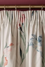 Laura Ashley Red Hawling Irises Blackout Headertape Curtains - Image 3 of 4