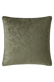 Laura Ashley Olive Green Barley Embossed Cushion - Image 2 of 4