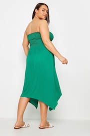 Yours Curve Green Shirred Midi Dress - Image 4 of 6