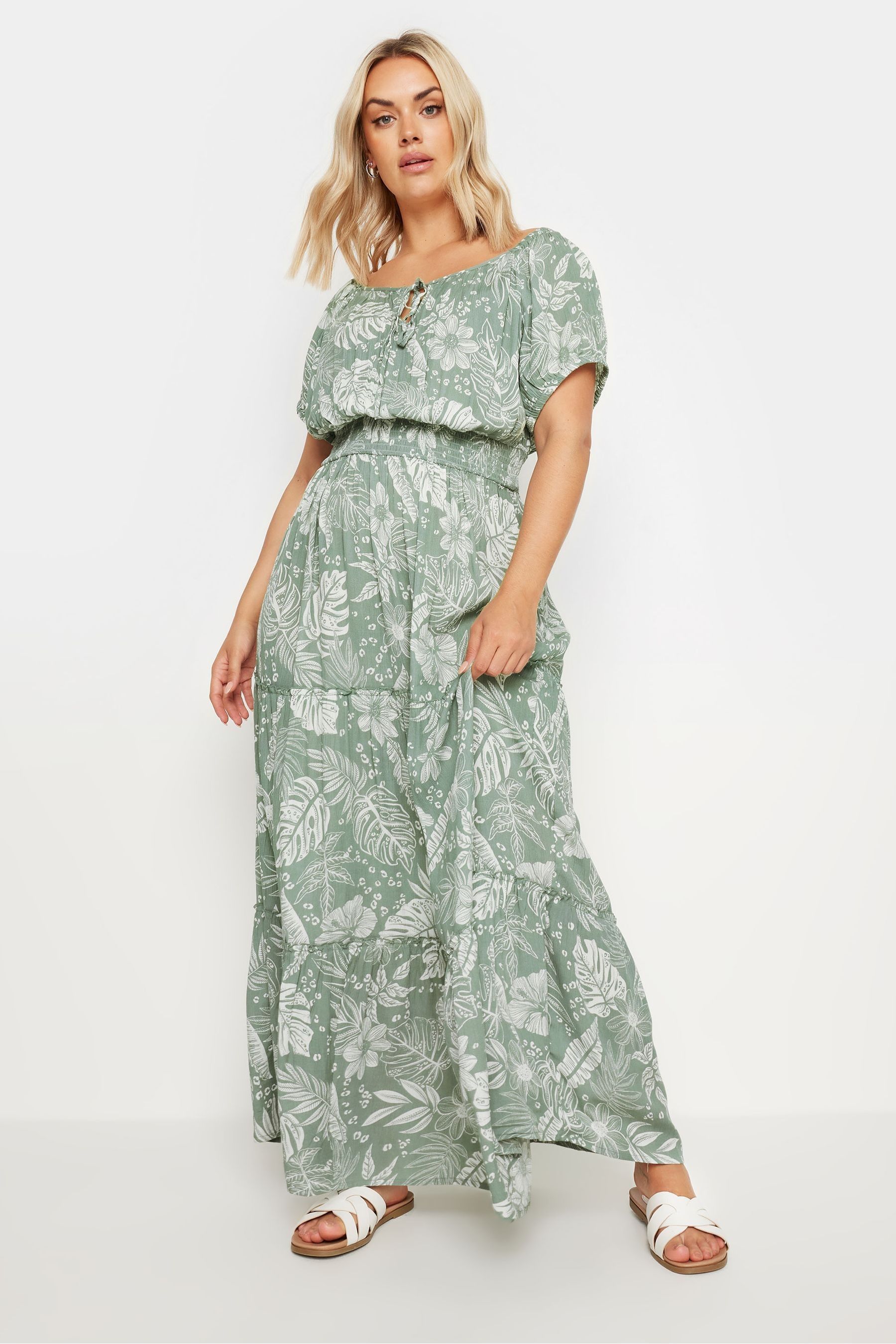 Boho green maxi dress shop