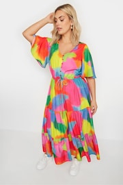 Yours Curve Pink Angel Sleeve Maxi Dress - Image 2 of 5