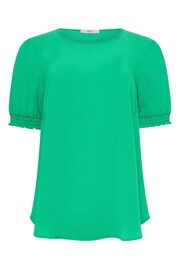 M&Co Green Shirred Short Sleeve Top - Image 5 of 5