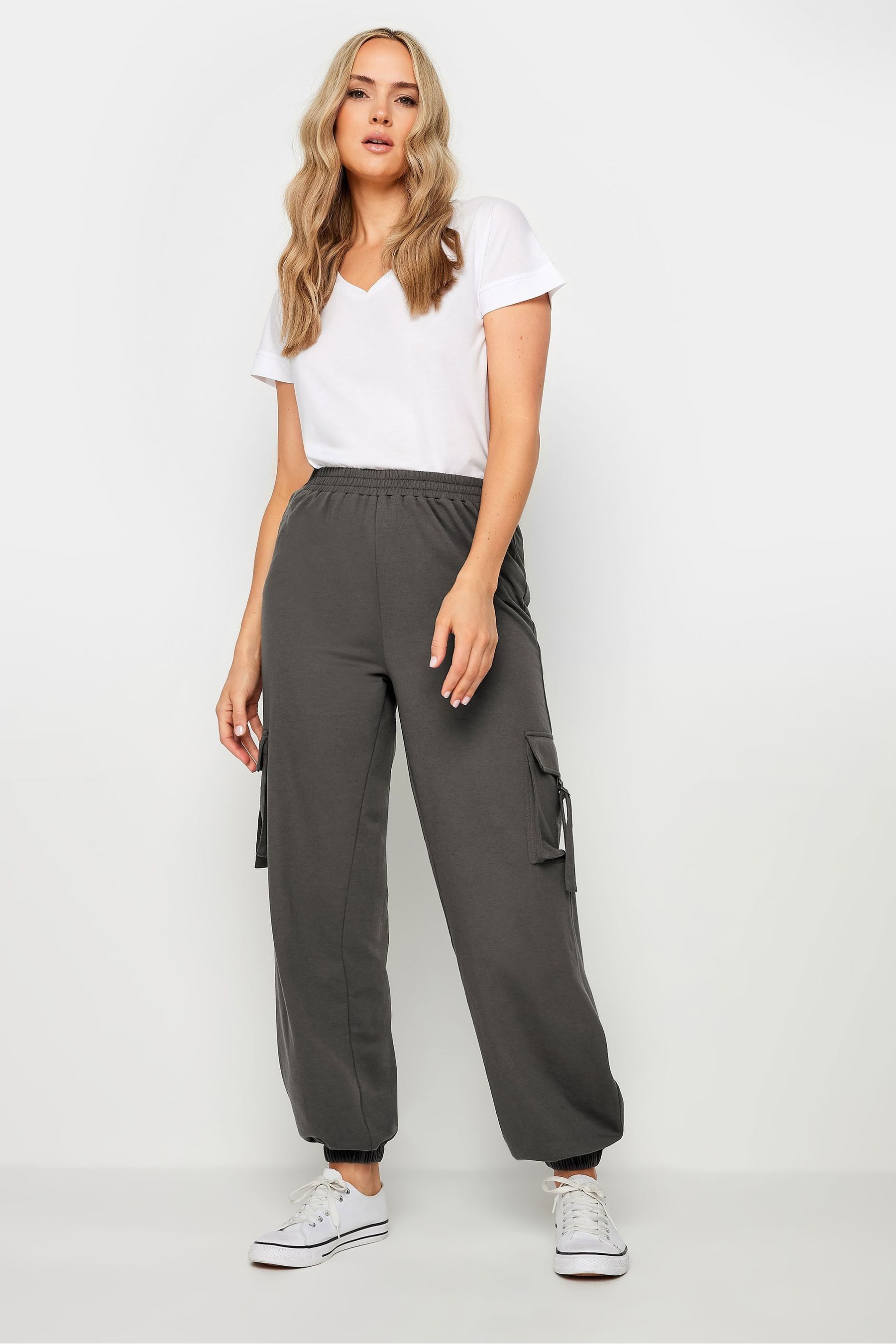Buy Long Tall Sally Grey Charcoal Cargo Joggers from Next Canada