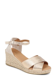 Jones Bootmaker Gold Raelie Espadrille Wedges - Image 1 of 5