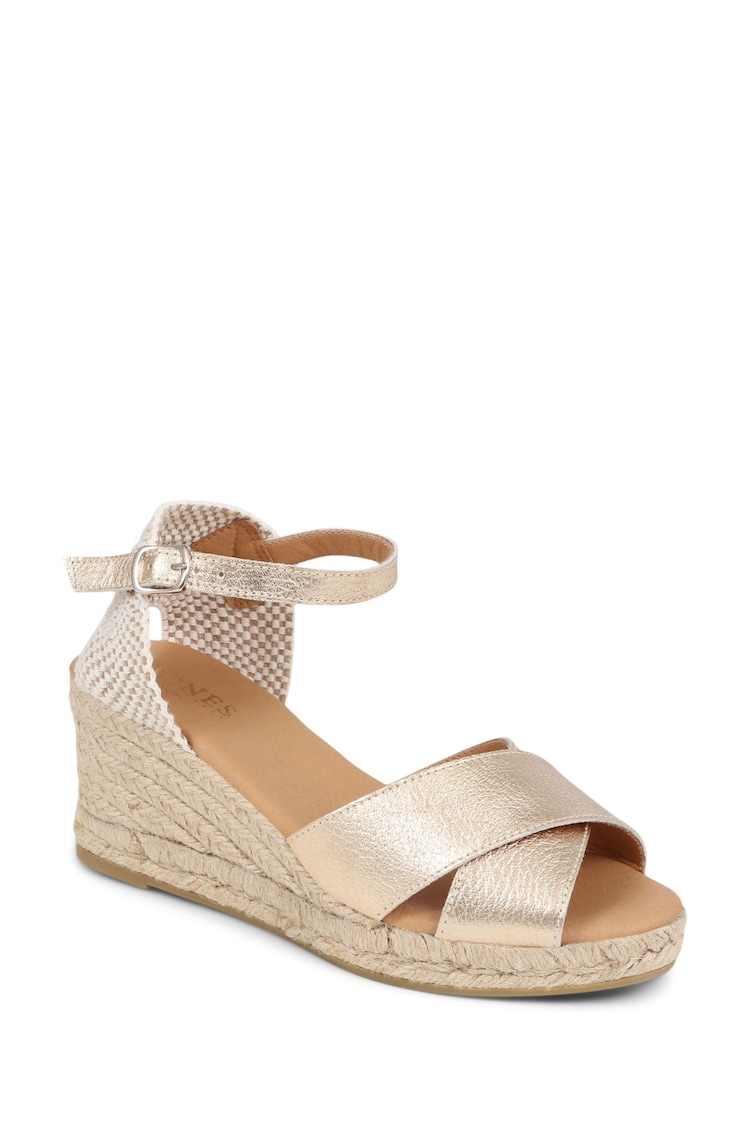 Jones Bootmaker Gold Raelie Espadrille Wedges - Image 1 of 5