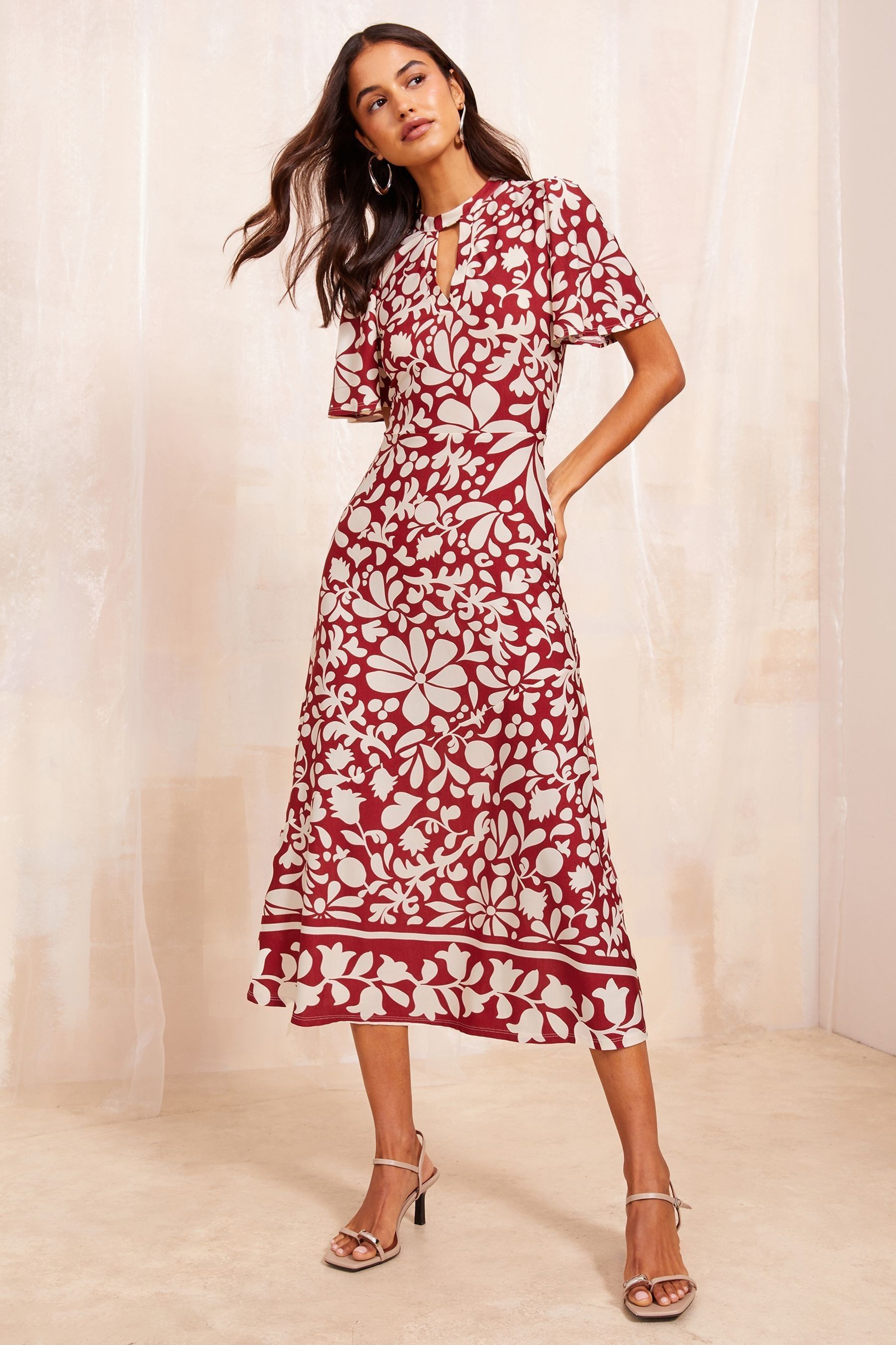 Red petite midi dress discount