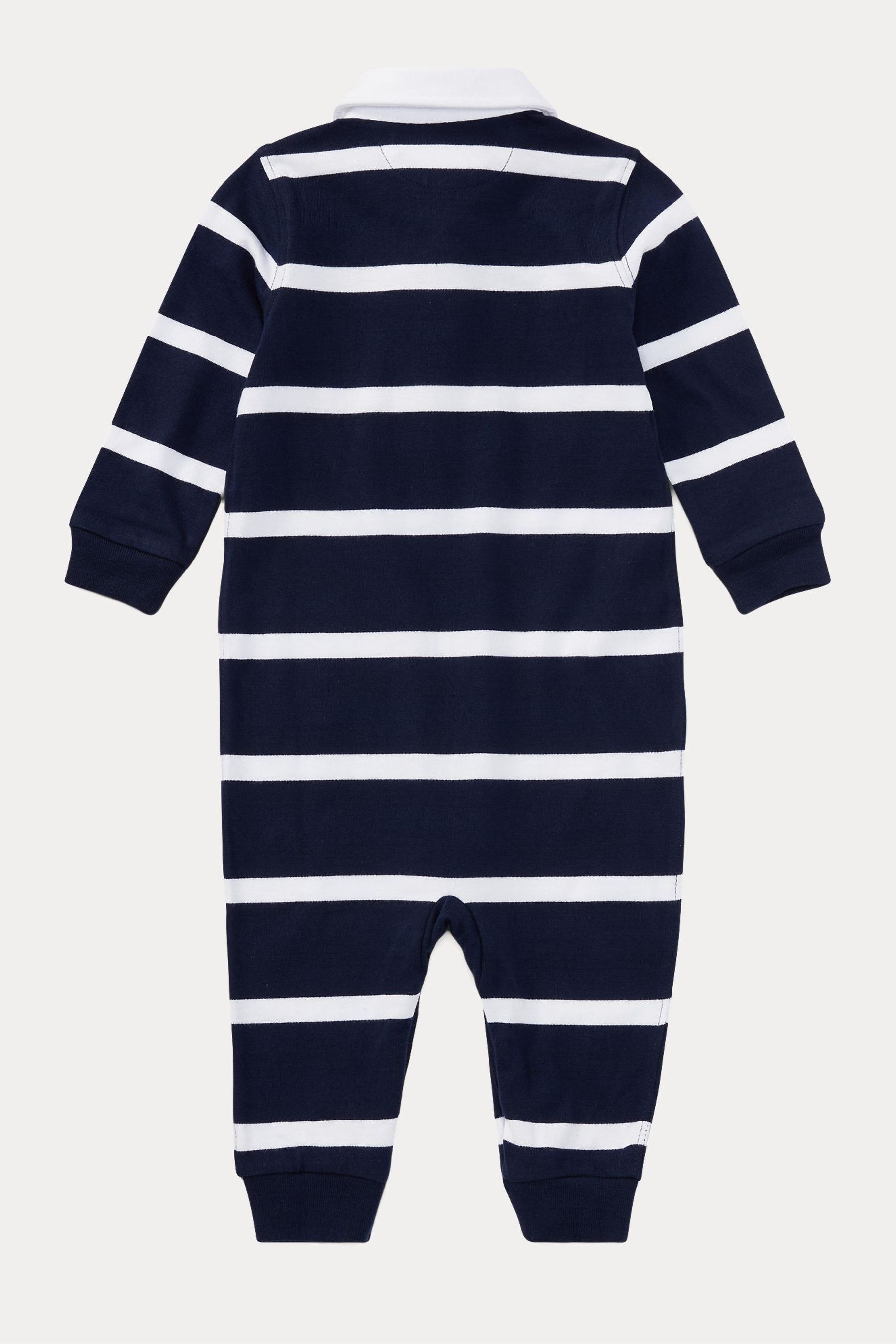 Buy Polo Ralph Lauren Baby Boy Navy Striped Rugby Coverall 100 Cotton Jersey from the Next UK online shop